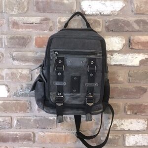 Unisex Black Canvas Sling Backpack Durable Fabric and Adjustable Strap